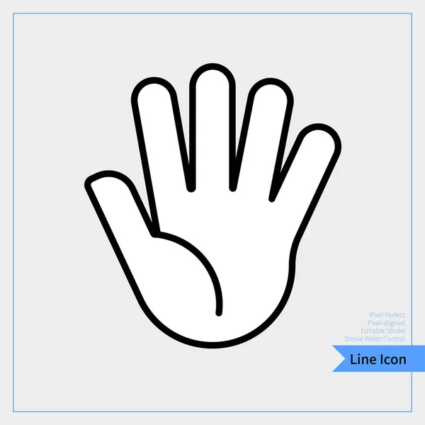 Hand Peace Sign Hand Gebaar Overwinning Symbool Dunne Lijn Pictogram — Stockvector