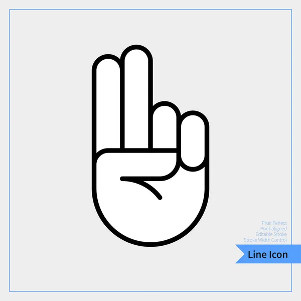 Handzeichen Handfläche Zwei Finger Ausstrecken — Stockvektor
