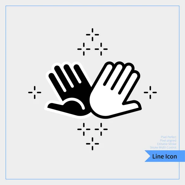 Dos Personas Dando Alto Cinco Icono Icono Línea Delgada Profesional — Archivo Imágenes Vectoriales