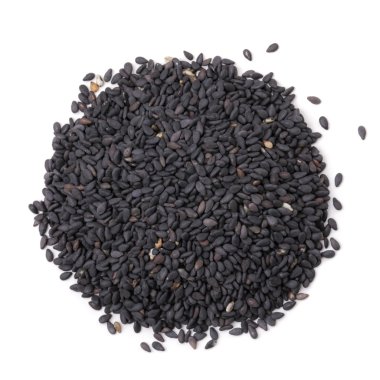 Üstten Görünüm tarafından beyaz üzerine siyah susam