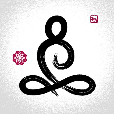 Yoga lotus poz ve çiçek oryantal gayet stiliyle Sembol