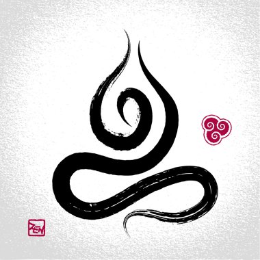 Yoga lotus poz ve öğe simgesi oryantal çalışmaları s ile hava