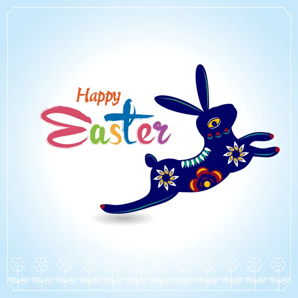 Feliz Pascua fondo tipográfico con conejito de Pascua, Pascua — Vector de stock