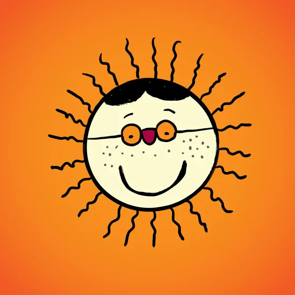 Veactor: sol de dibujo grunge con brocha — Vector de stock