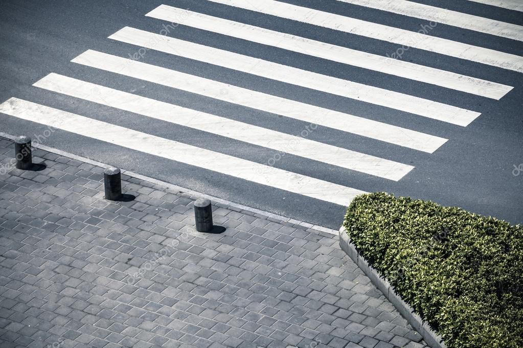 Zebra crossing by top view