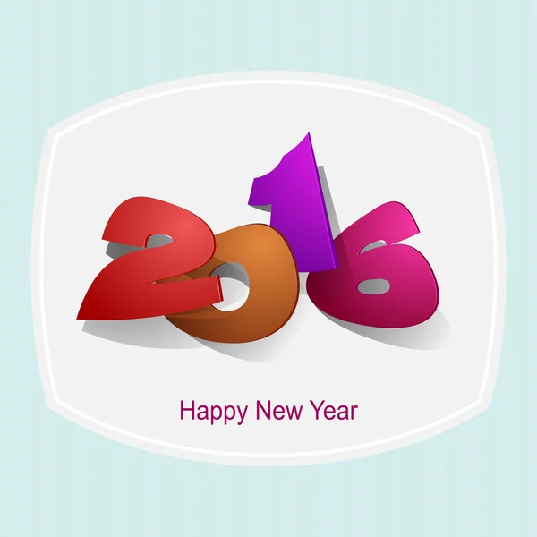 2016: Papel plegable con carta, Feliz Año Nuevo . — Vector de stock