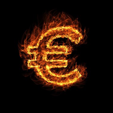 Euro simgesi AB para birimi para simgesi yanıyor