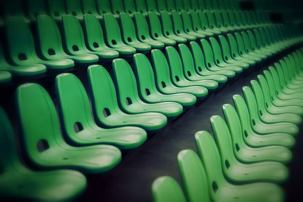 Esporte cadeira de plástico estádio em arquibancadas ver linha — Fotografia de Stock