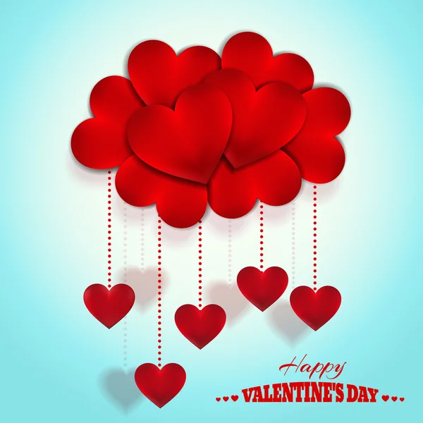 Happy Valentines Day Hearts Cloud. Holiday Vector Design. — Stock Vector