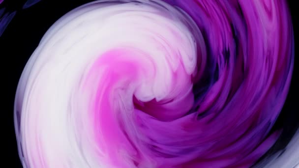 Красочный вихрь. Духовная иллюзия. Белый синий фиолетовый поток дыма на жидком абстрактном фоне. — стоковое видео