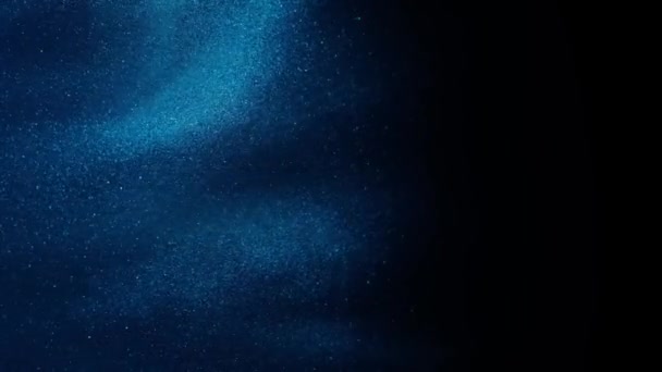 Particles blue cinematic concert black background — Stock Video