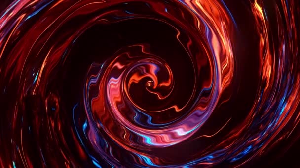 明るい輝く円の赤と青の旋回回転抽象化。4k — ストック動画