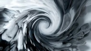 Siyah mürekkep suda yavaşça sallanır. Soyut girdap arkaplanı