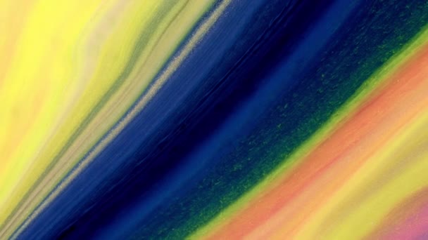 Colorido flujo de pigmento que fluye mezclando creatividad Galaxy Slow Motion Macro — Vídeo de stock