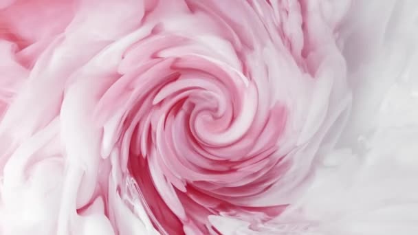 Pink ink cloud mixed water on abstract background — Stock Video