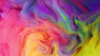 Mavi, kırmızı, sarı, bulutlu, mürekkep reaksiyonu. Soyut arkaplan. Çember karışımı. yavaş çekim.