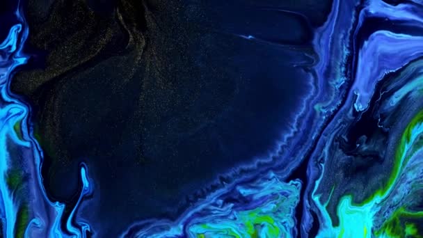L'art des fluides. Macro Abstrait couleur déplacement arrière-plan close up — Video