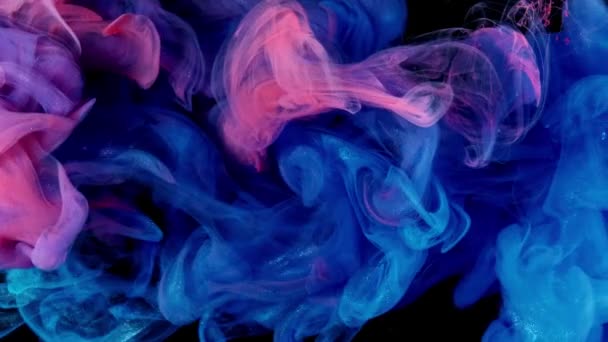 Beautiful red and blue color of smoke underwater. Abstract background — Stock video