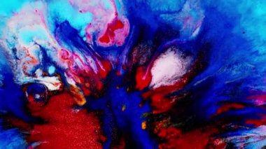 Boyaların kimyasal reaksiyonu. Soyut akrilik renk dalgaları olan yaratıcı ebru arkaplanı. Güzel mermer dokular. El yapımı mermer yüzey.