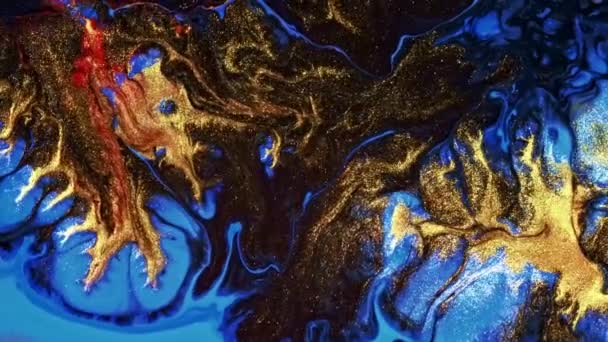 Δημιουργικό ebru φόντο με αφηρημένη ακρυλικό χρώμα ζωγραφισμένα κύματα. Πανέμορφη υφή. Χειροποίητη επιφάνεια μαρμάρου. — Αρχείο Βίντεο
