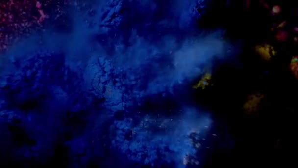 Χρώμα μπλε σκόνη σύννεφο. Αργή κίνηση — Αρχείο Βίντεο