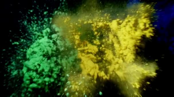 Miscela di colore rallentatore di polvere colorata — Video Stock