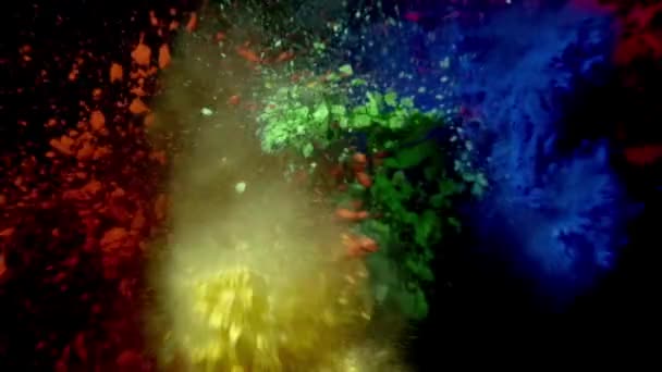 Esplosione astratta di polveri colorate — Video Stock