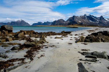 Norveç Lofoten Adası 'nın güzel manzarası