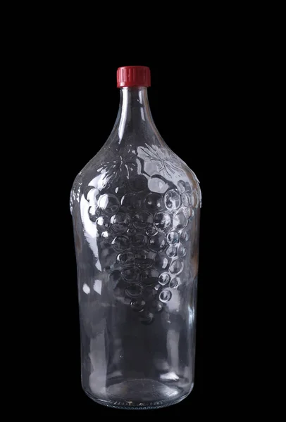 Empty Wine Bottle Isolated Black Background — Stock Photo, Image