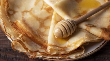 Ballı ince krepler. Makro manzara. Pankart