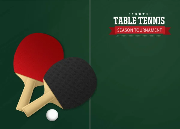 Ping Pong Table Tennis Tournament Poster Banner Vector Template Design — Stock Vector