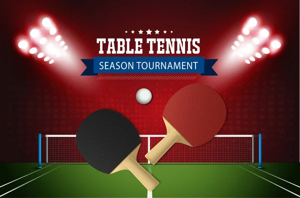 Ping Pong Table Tennis Tournament Poster Banner Vector Template Design — Stock Vector