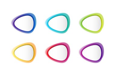 Modern yuvarlak veya çember şeklinde soyut afişler serili. Grafik bayrakları konsept vektör tasarımı.