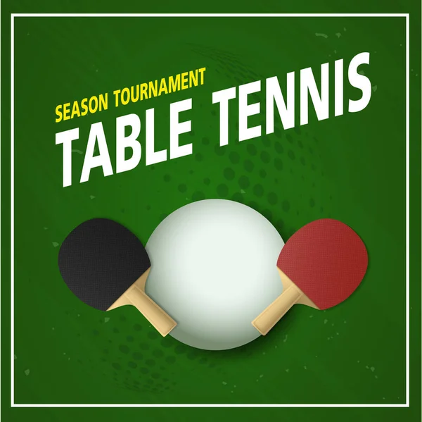 Ping Pong Table Tennis Tournament Poster Banner Vector Template Design — Stock Vector