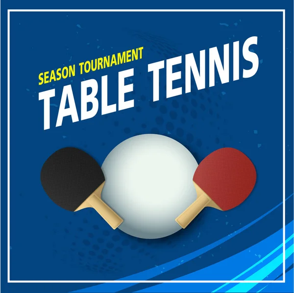 Ping Pong Table Tennis Tournament Poster Banner Vector Template Design — Stock Vector