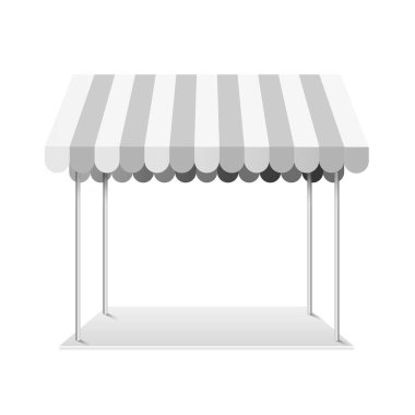 Şablon alışveriş standı veya mavi kabin vektör çizimi.