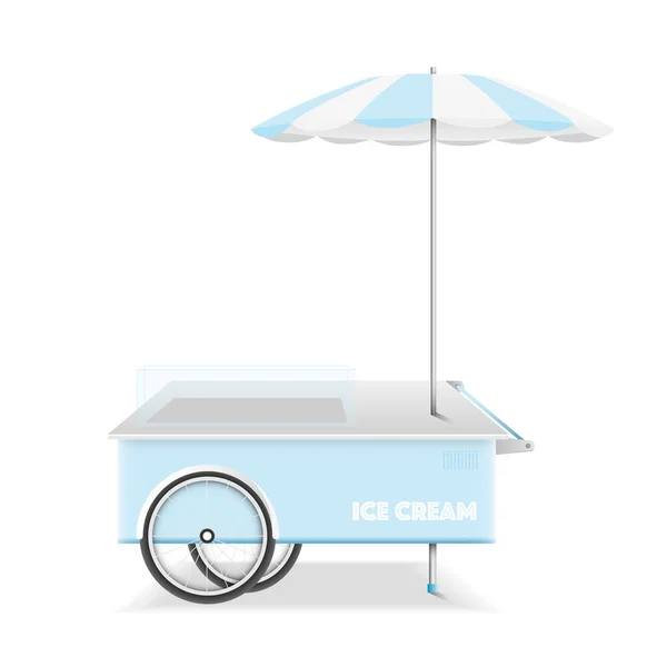 Carrito Helado Sobre Fondo Blanco Vector Diseño — Vector de stock