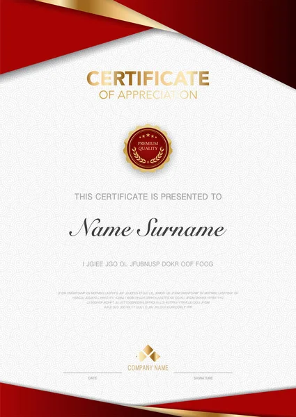Diploma Modelo Certificado Azul Cor Dourada Com Imagem Vetorial Luxo —  Vetores de Stock
