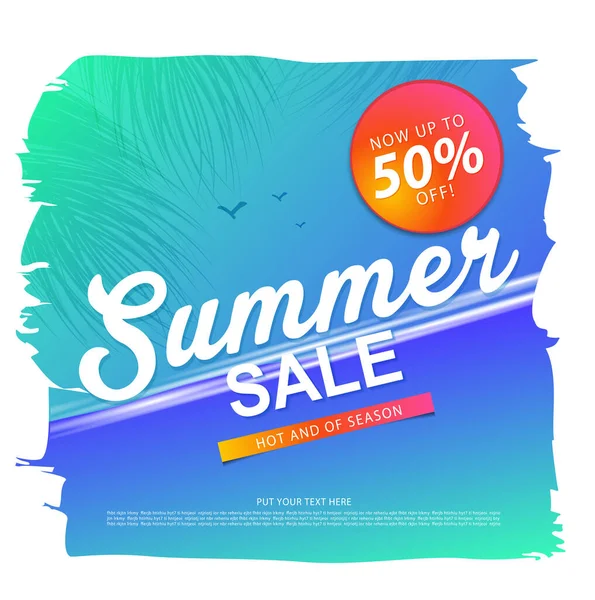 Summer Sale Template Banner Poster Sale Discounts Vector Design — Stock Vector