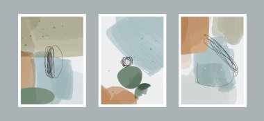 Duvar dekorasyonu, kartpostal ya da broşür kapağı tasarımı için farklı şekillere sahip soyut sanat geçmişi. Vektör çizimleri tasarımı.