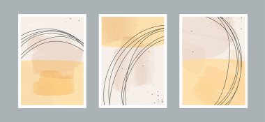 Duvar dekorasyonu, kartpostal ya da broşür kapağı tasarımı için farklı şekillere sahip soyut sanat geçmişi. Vektör çizimleri tasarımı