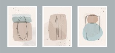 Duvar dekorasyonu, kartpostal ya da broşür kapağı tasarımı için farklı şekillere sahip soyut sanat geçmişi. Vektör çizimleri tasarımı