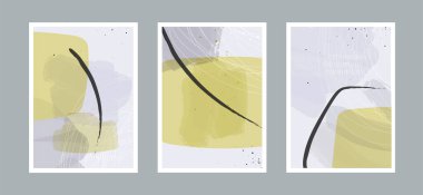 Duvar dekorasyonu, kartpostal ya da broşür kapağı tasarımı için farklı şekillere sahip soyut sanat geçmişi. Vektör çizimleri tasarımı