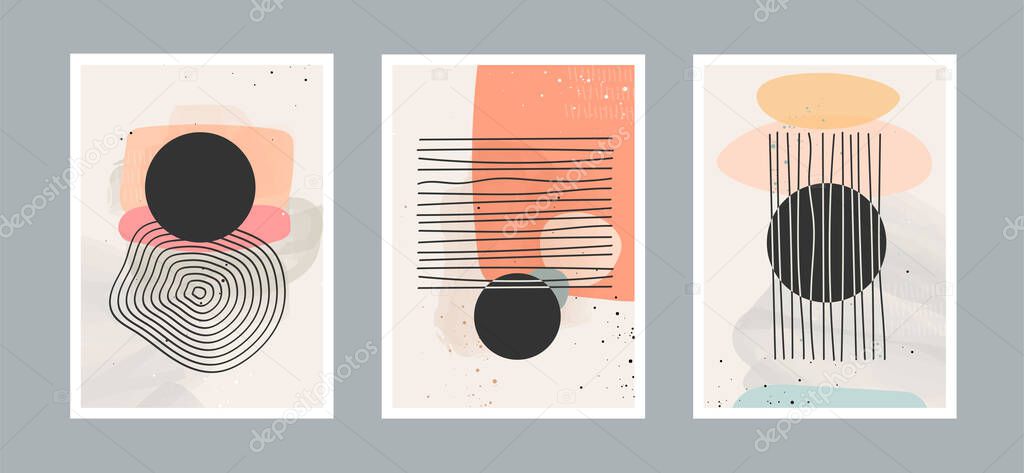 Abstract arts background with different shapes for wall decoration, postcard or brochure cover design. Vector  illustrations design
