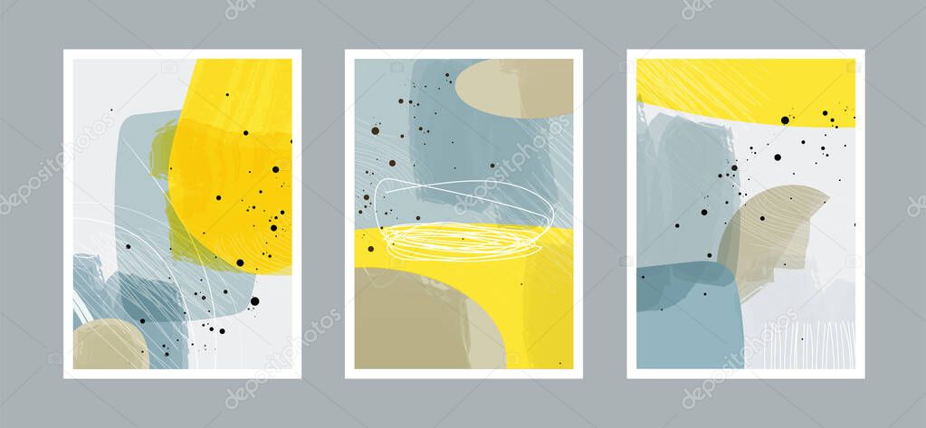 Abstract arts background with different shapes for wall decoration, postcard or brochure cover design. Vector illustrations design
