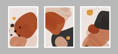 Duvar dekorasyonu, kartpostal ya da broşür kapağı tasarımı için farklı şekillere sahip soyut sanat geçmişi. Vektör çizimleri tasarımı.