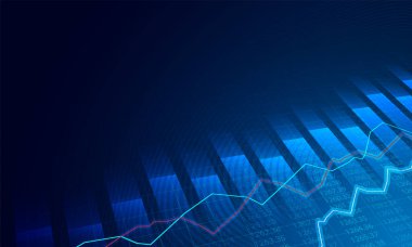 Finansal yatırım veya Ekonomik trendler için uygun grafik konseptinde borsa yatırım ticaret grafiği. Vektör illüstrasyon tasarımı