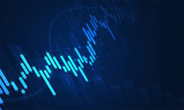 Finansal yatırım veya Ekonomik trendler için uygun grafik konseptinde borsa yatırım ticaret grafiği. Vektör illüstrasyon tasarımı