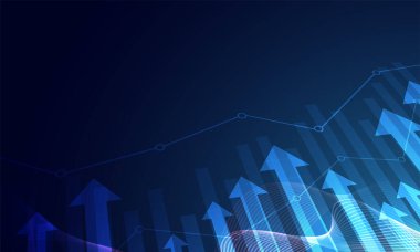 Finansal yatırım veya Ekonomik trendler için uygun grafik konseptinde borsa yatırım ticaret grafiği. Vektör illüstrasyon tasarımı