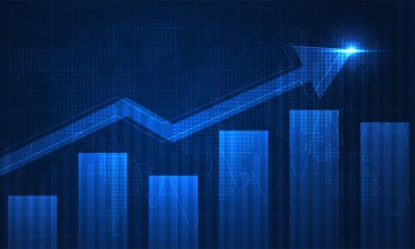 Finansal yatırım veya Ekonomik trendler için uygun grafik konseptinde borsa yatırım ticaret grafiği. Vektör illüstrasyon tasarımı